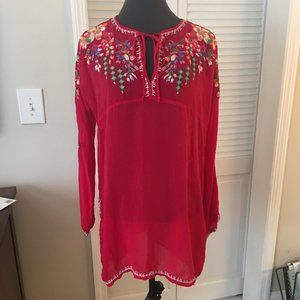 Johnny Was Embroidered Tunic Top
